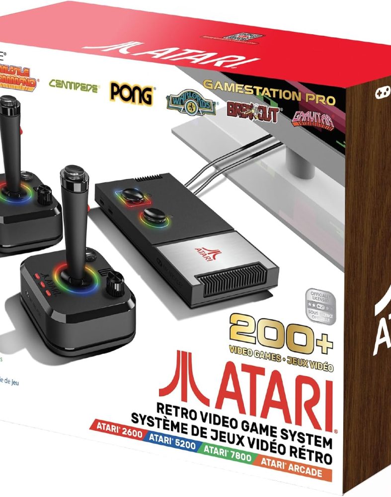My Arcade Atari Game Station Pro: Retro Video Game Console with 200+ Games, Wireless Joysticks, RGB LED Lights
