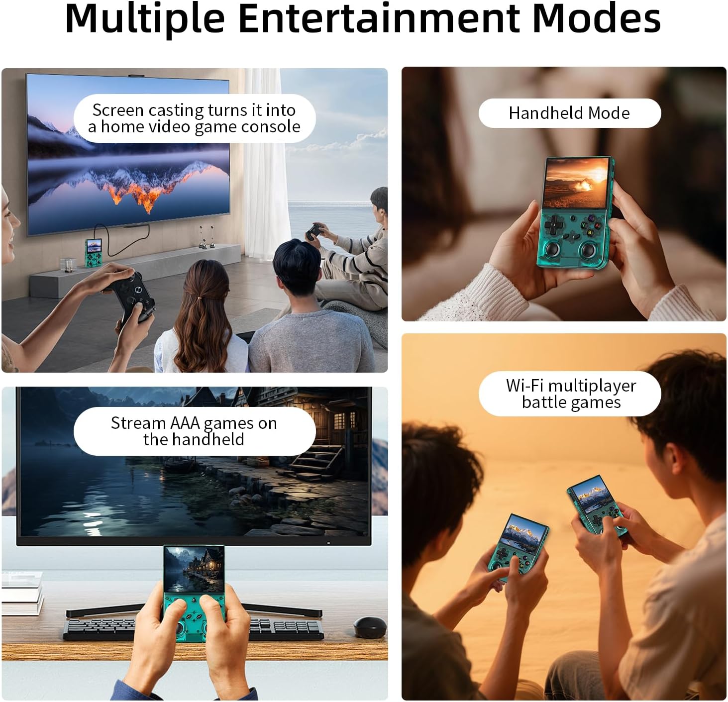 Retro Handheld Game Console,Portable Game with 3.5 Inch IPS Screen,with 64G TF Card Pre-Installed 4353 Games Supports 5G WiFi Bluetooth HDMI and TV Output - Image 6